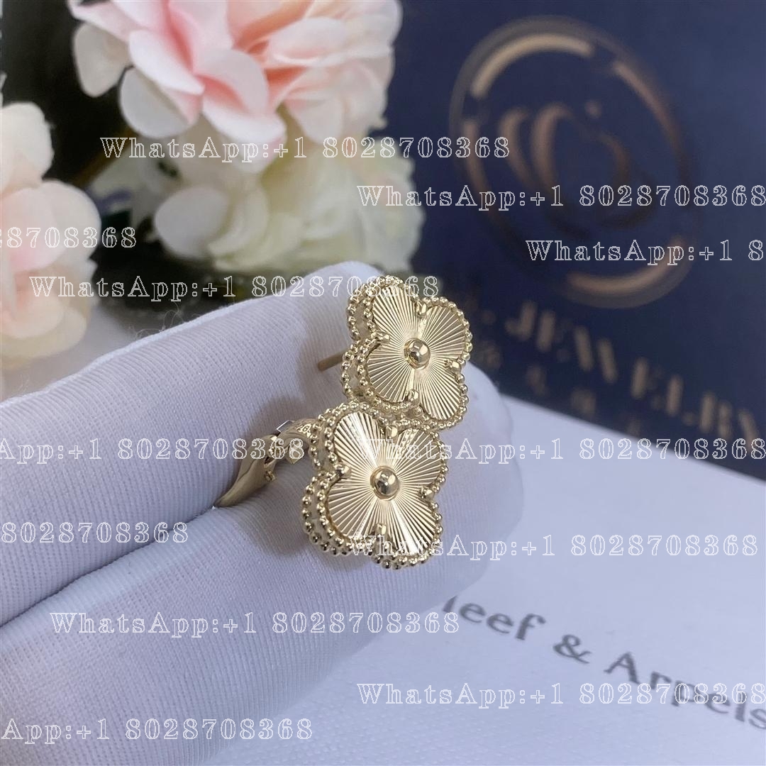 Van Cleef & Arpels Vintage Alhambra earrings guilloché yellow gold VCARP3JL00