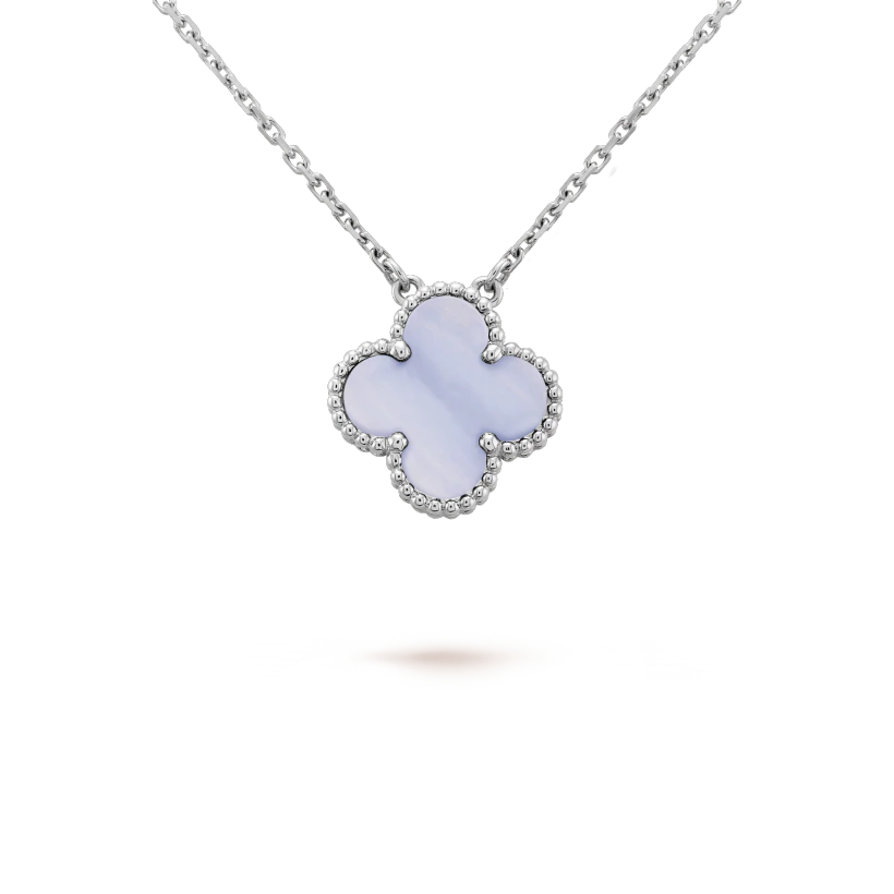 Van Cleef & Arpels Vintage Alhambra pendant White gold, Chalcedony VCARD34900