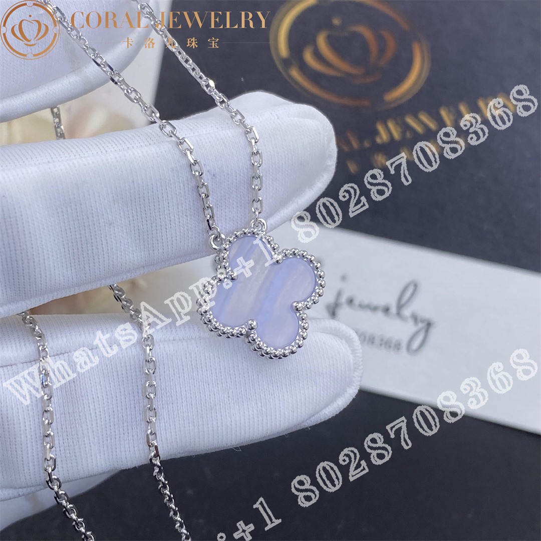 Van cleef arpels vintage alhambra pendant white gold chalcedony vcard34900 coral (4)