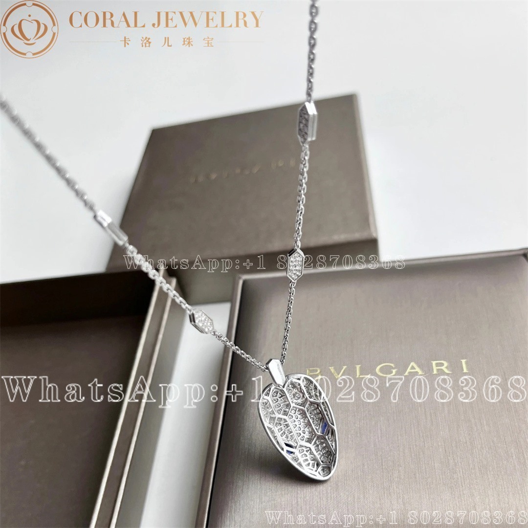 Bulgari Serpenti Necklace In 18 Kt White Gold Set With Blue Sapphire Eyes And Pave Diamonds On Both The Chain And The Pendant Ref 353529 Coral 9.jpg Coral (2)