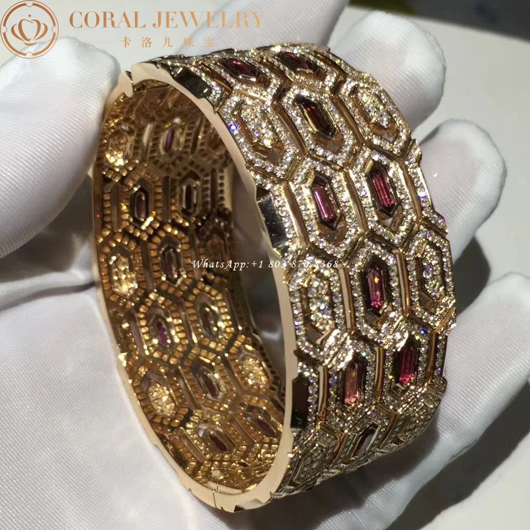 Bulgari Serpenti Seduttori 18K rose gold and tourmaline diamond bracelet