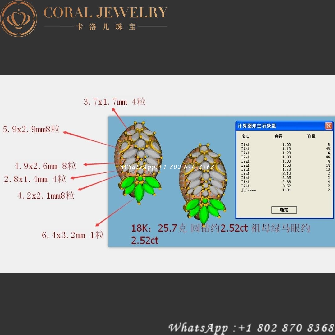 Bulgari Serpenti Eyes on me 18K White Gold Diamond Earrings with Emerald 261818