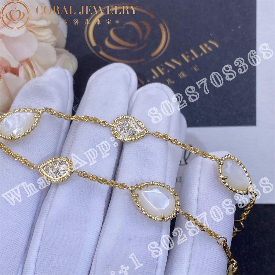 Boucheron Serpent Boheme Yellow Gold Diamond Pearl Bracelet JBT00734M - Image 5