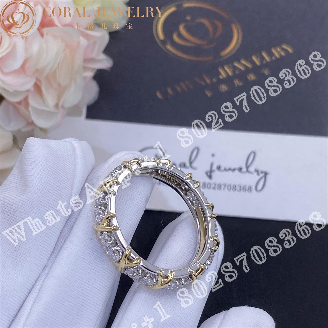 Tiffany Schlumberger Sixteen Stone Ring in Yellow gold and Platinum - Image 4