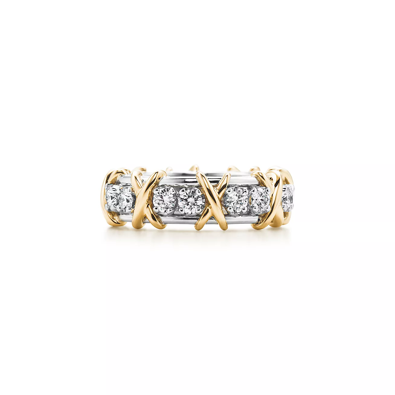 Tiffany Schlumberger Sixteen Stone Ring in Yellow gold and Platinum - Image 7