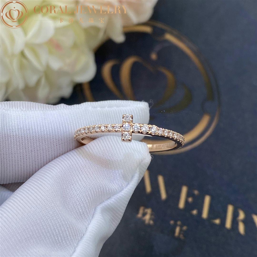 Tiffany T Diamond Wire Band Ring in 18k Rose Gold