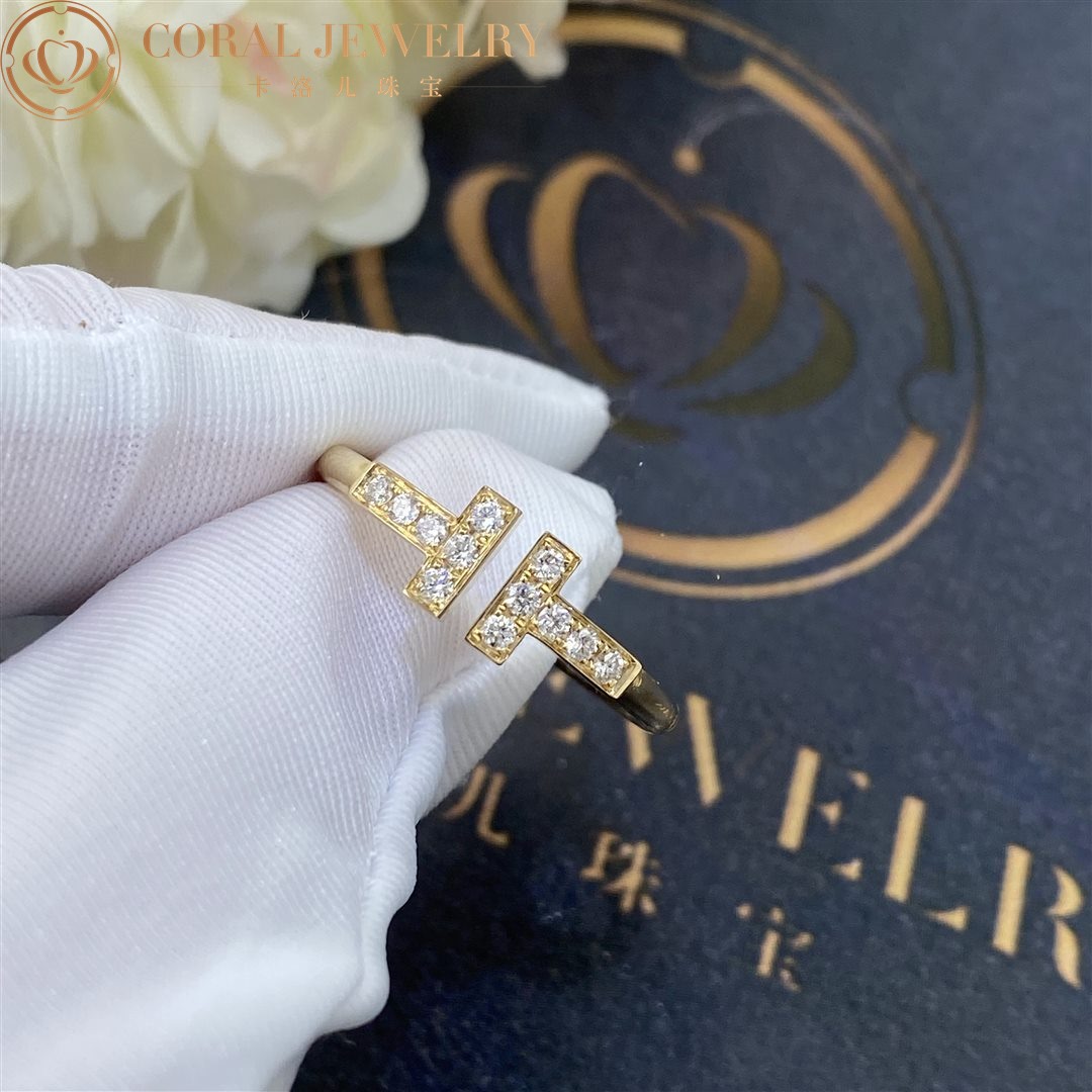Tiffany T Diamond Wire Ring in 18k Gold