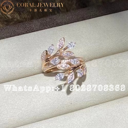 Tiffany Victoria Diamond Vine Bypass Ring In 18k Rose Gold Coral (1)