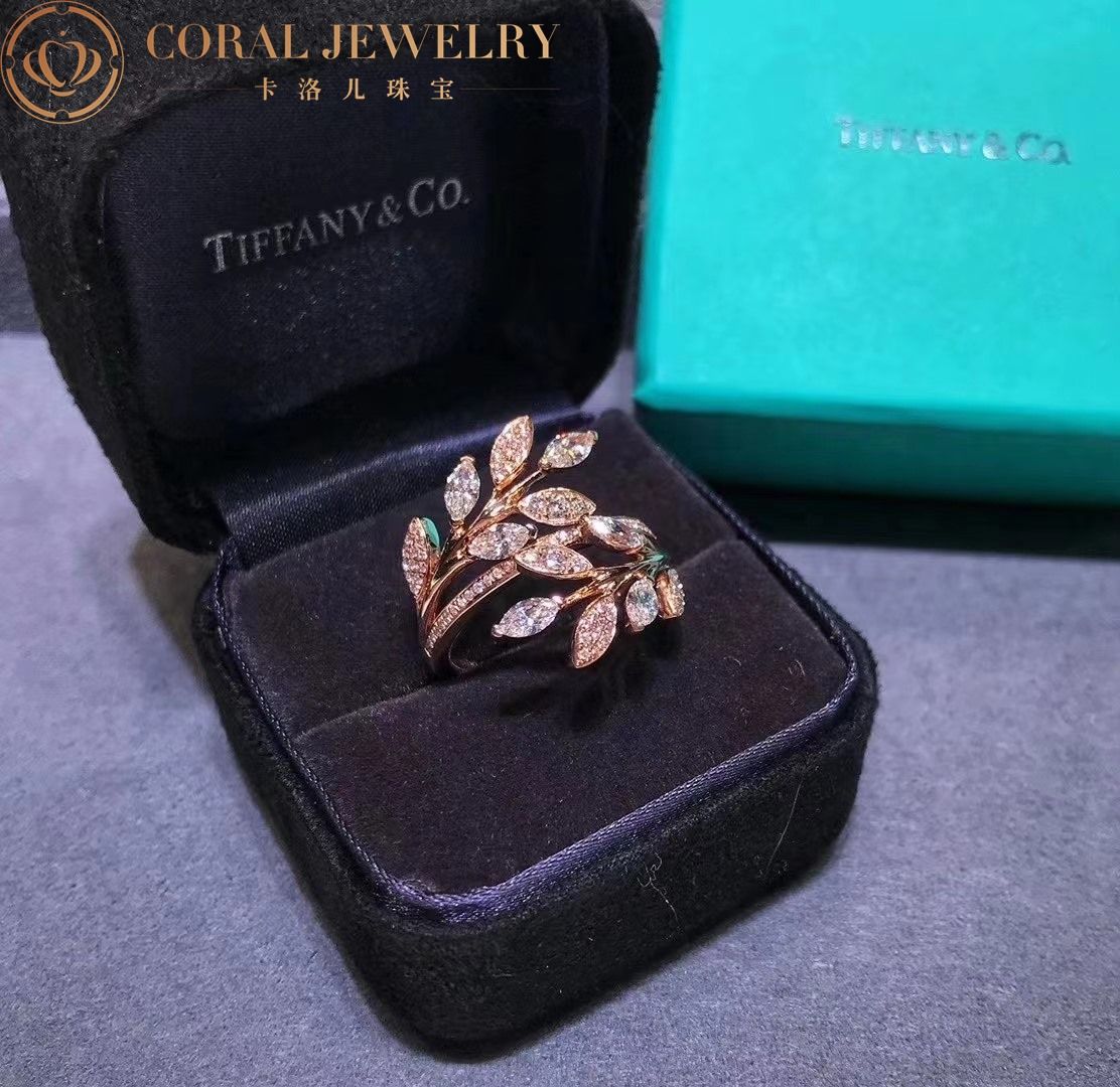Tiffany Victoria™ Diamond Vine Bypass Ring in 18k Rose Gold