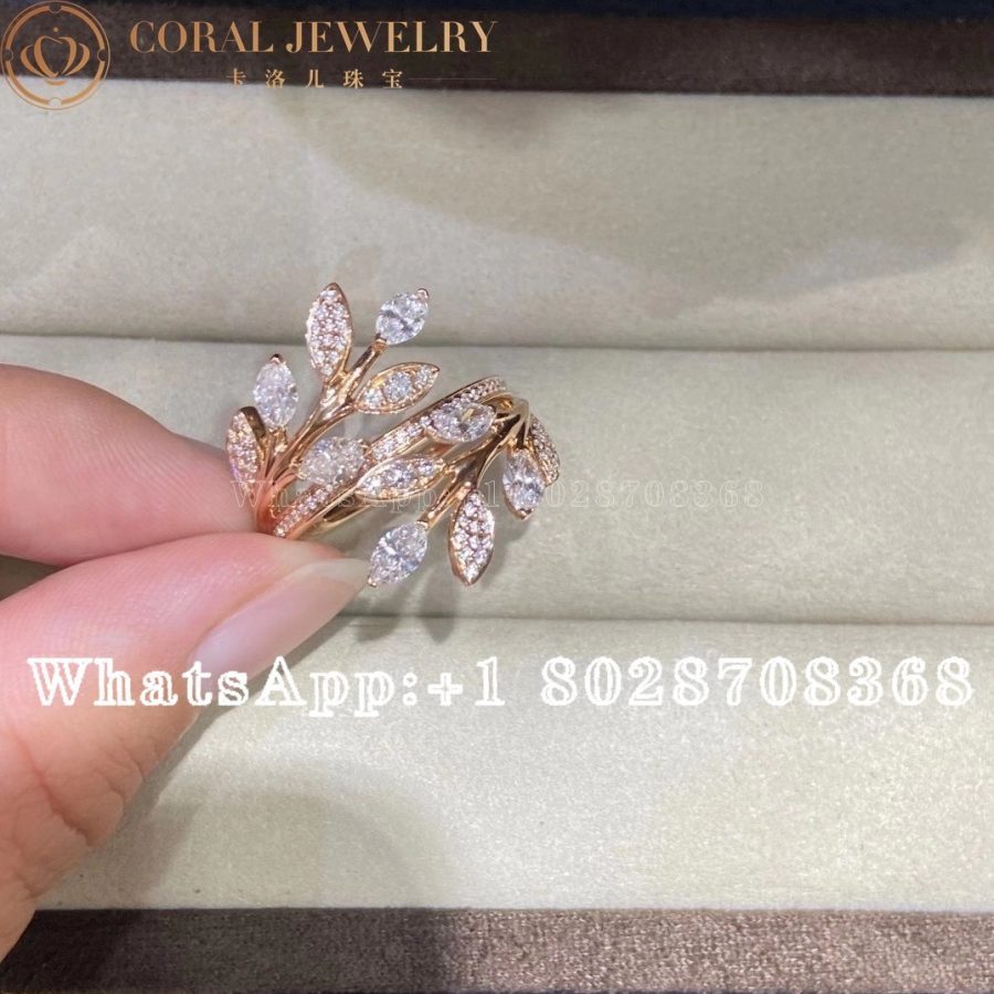 Tiffany Victoria™ Diamond Vine Bypass Ring in 18k Rose Gold - Image 3