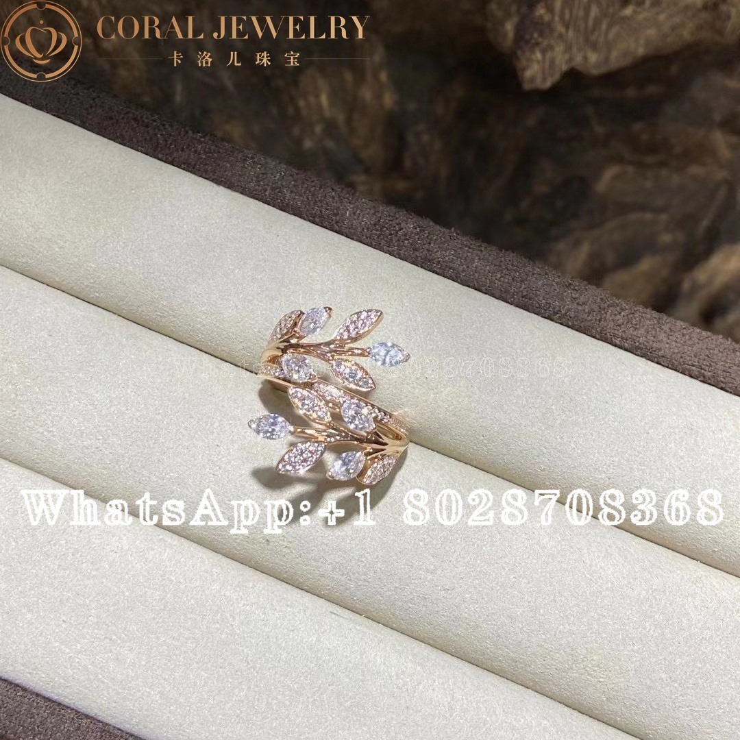 Tiffany Victoria™ Diamond Vine Bypass Ring in 18k Rose Gold - Image 4