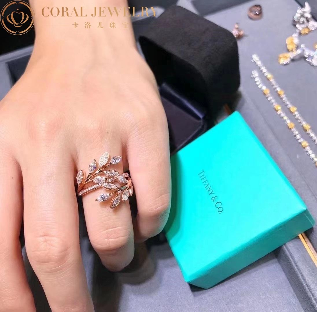 Tiffany Victoria™ Diamond Vine Bypass Ring in 18k Rose Gold