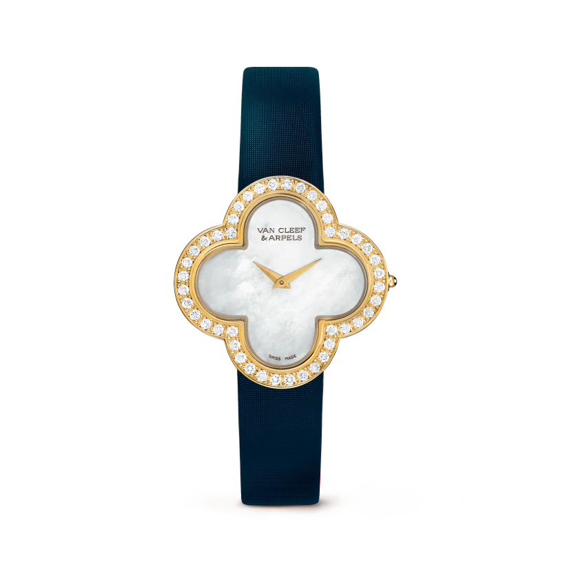 Van Cleef & Arpels Alhambra watch, medium model Yellow gold, Diamond, Mother-of-pearl VCARF52800