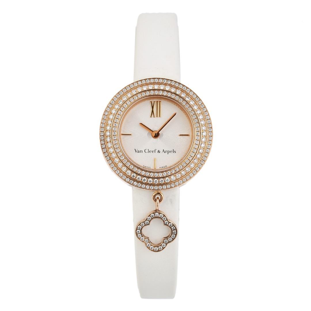 Van Cleef Arpels Charms Watch 25 Mm Rose Gold Diamond Vcaro29700 Coral (1)