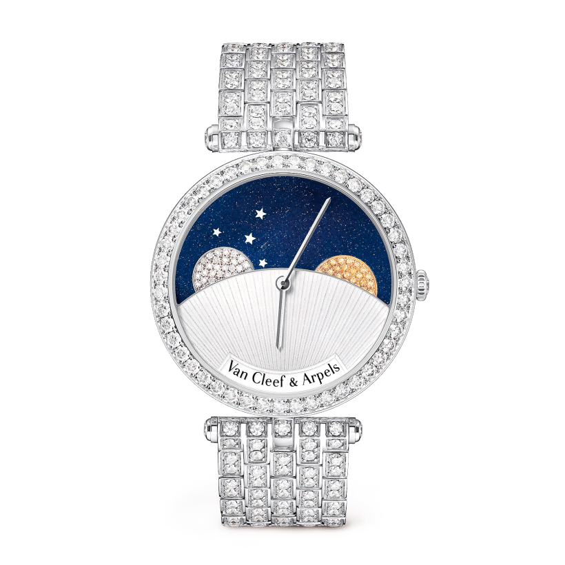 Van Cleef Arpels Lady Arpels Day And Night Watch White Gold Aventurine Diamond Mother Of Pearl Sapphire Vcarn9vl00