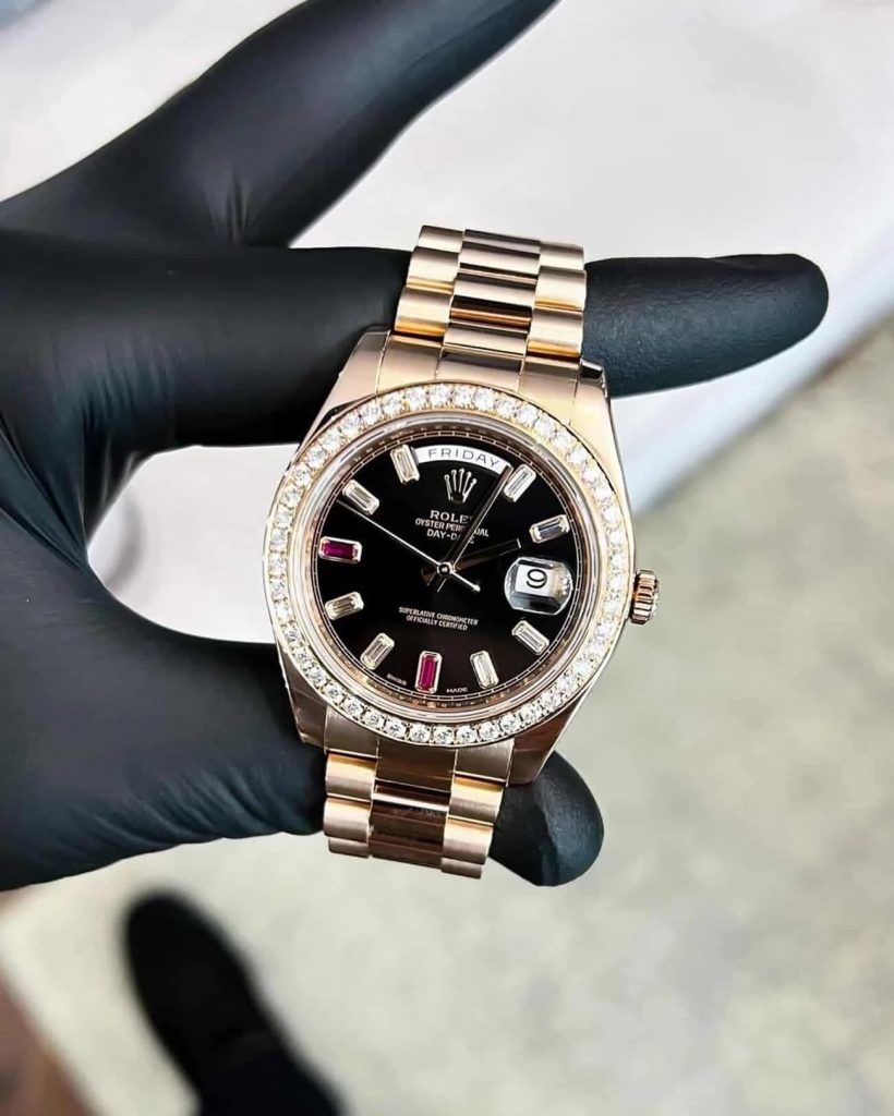 Diamond Set Rolex Day Date Min.coral