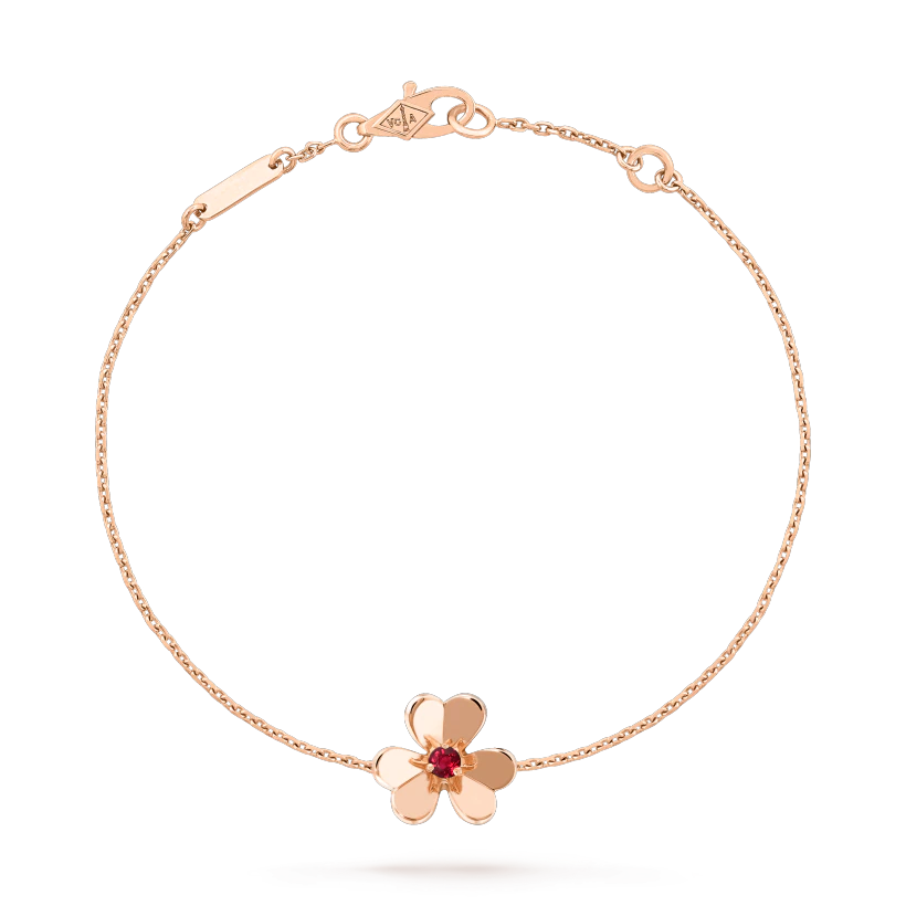 Van Cleef & Arpels Frivole bracelet, mini model Rose gold, Ruby VCARP7S900