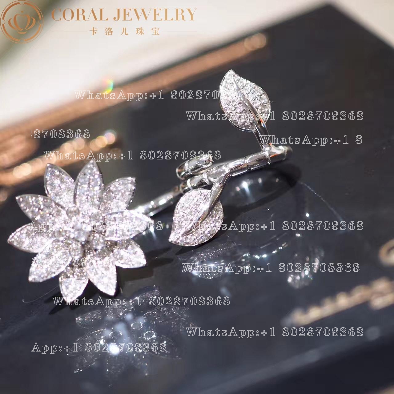 Van Cleef & Arpels Lotus Between the Finger Ring™ White gold, Diamond Vintage Style