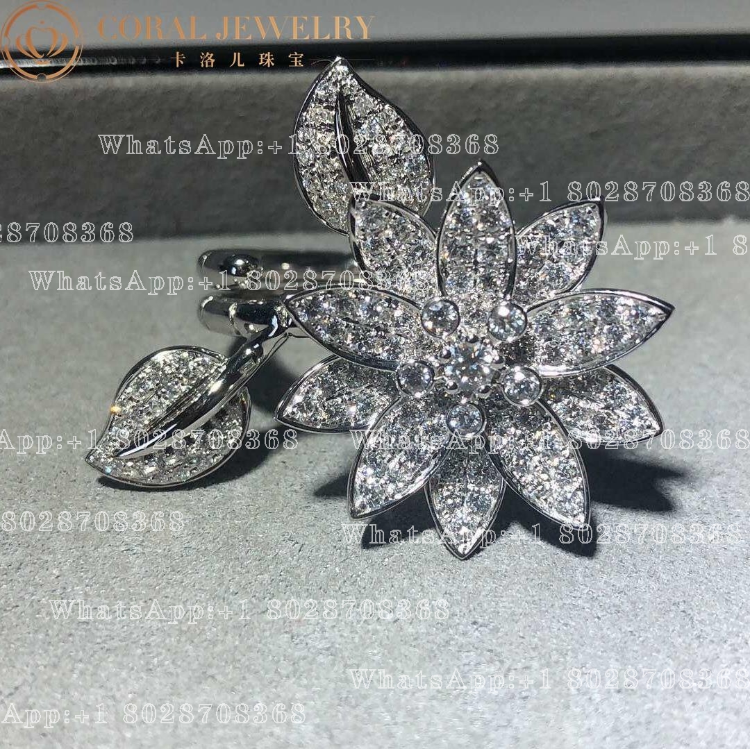 Van Cleef & Arpels Lotus Between the Finger Ring™ White gold, Diamond Vintage Style