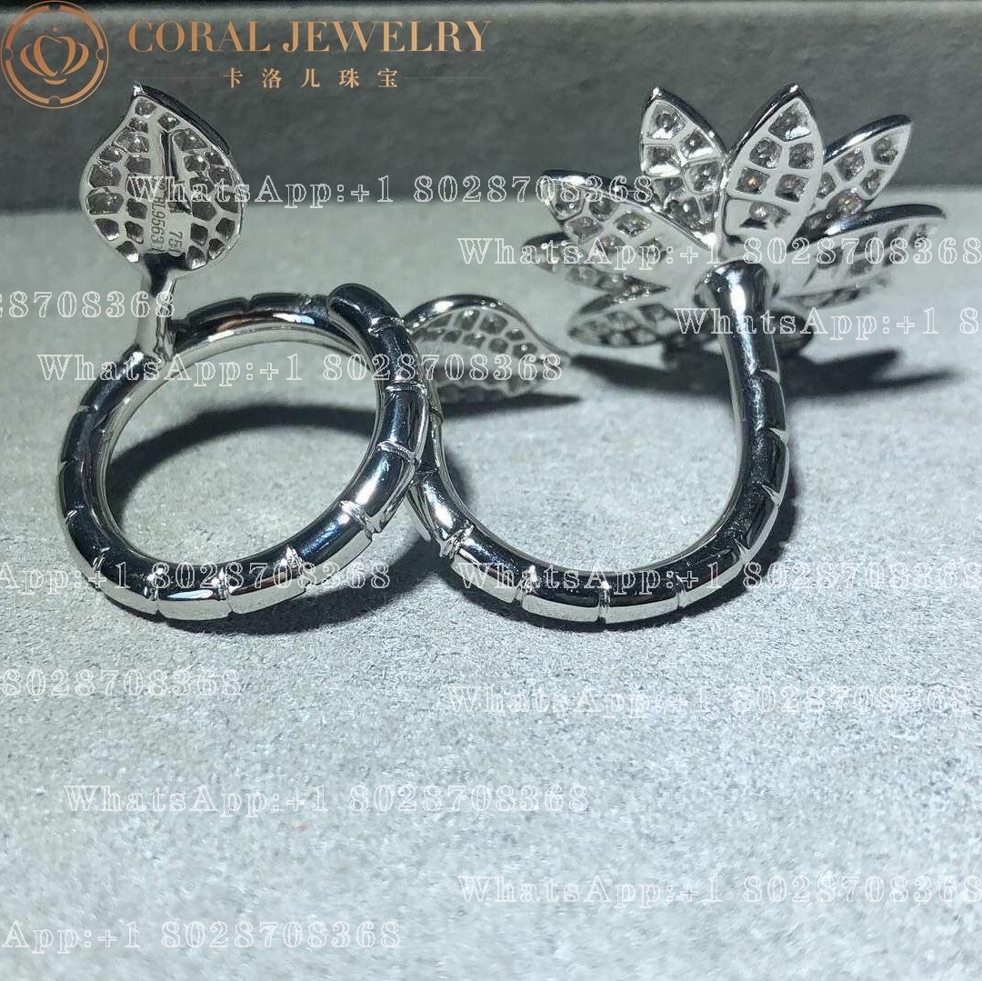 Van Cleef & Arpels Lotus Between the Finger Ring™ White gold, Diamond Vintage Style