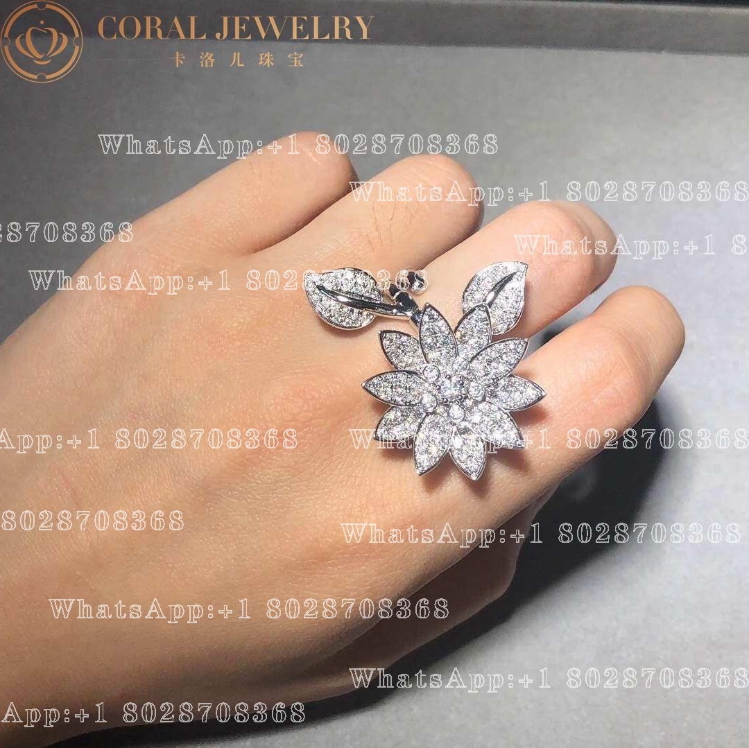 Van Cleef & Arpels Lotus Between the Finger Ring™ White gold, Diamond Vintage Style