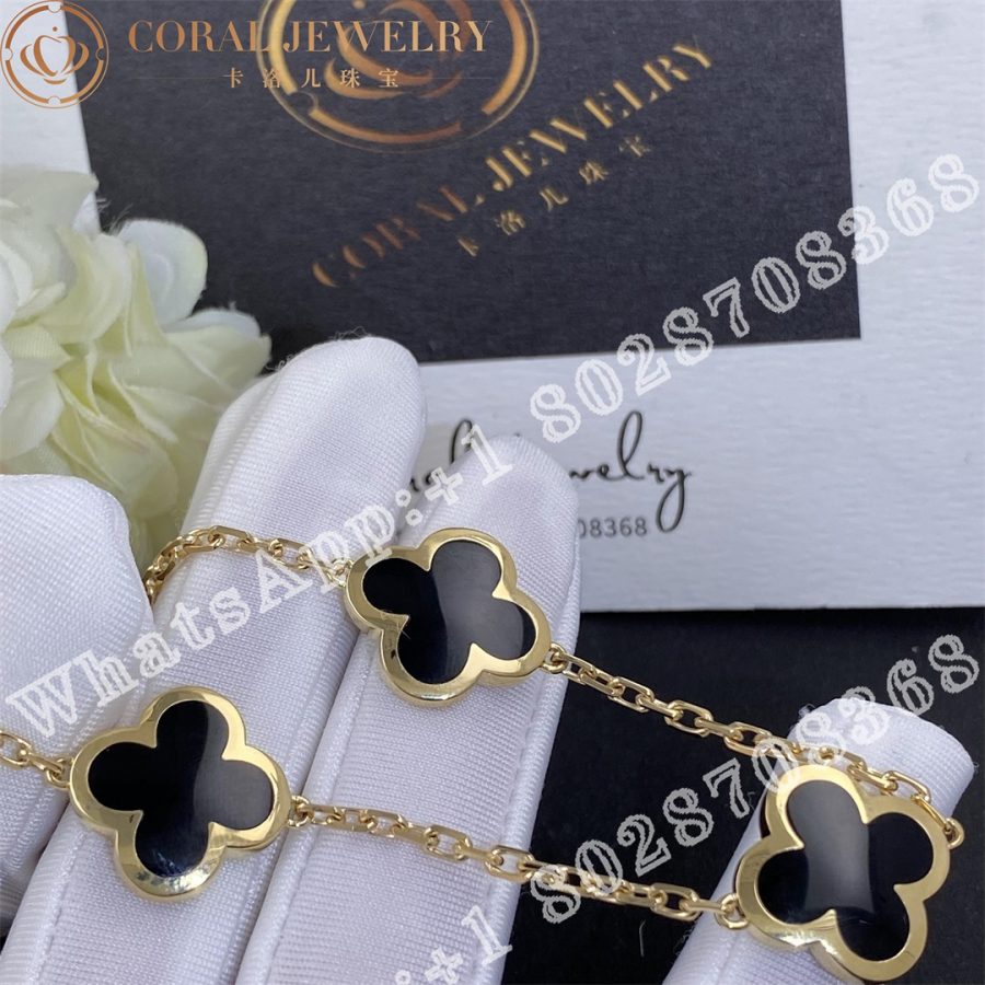 Van Cleef & Arpels Pure Alhambra bracelet, 4 motifs Yellow gold, Onyx VCARB13400 - Image 3