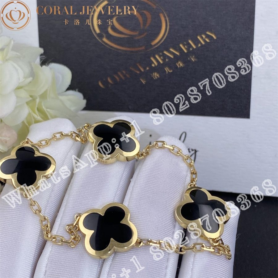 Van Cleef & Arpels Pure Alhambra bracelet, 4 motifs Yellow gold, Onyx VCARB13400 - Image 4