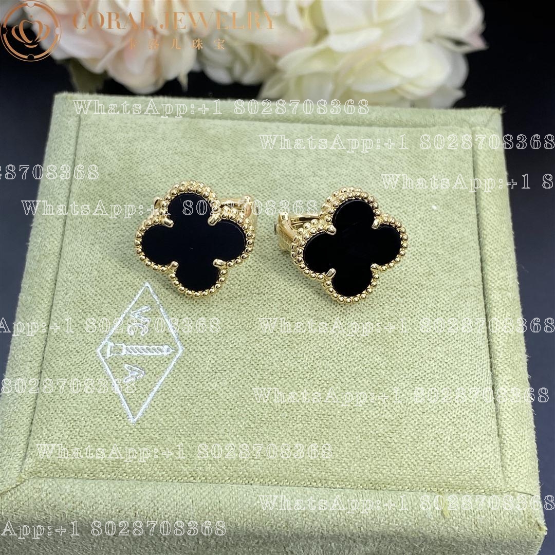 Van Cleef & Arpels Vintage Alhambra earrings Yellow gold, Onyx VCARA44200