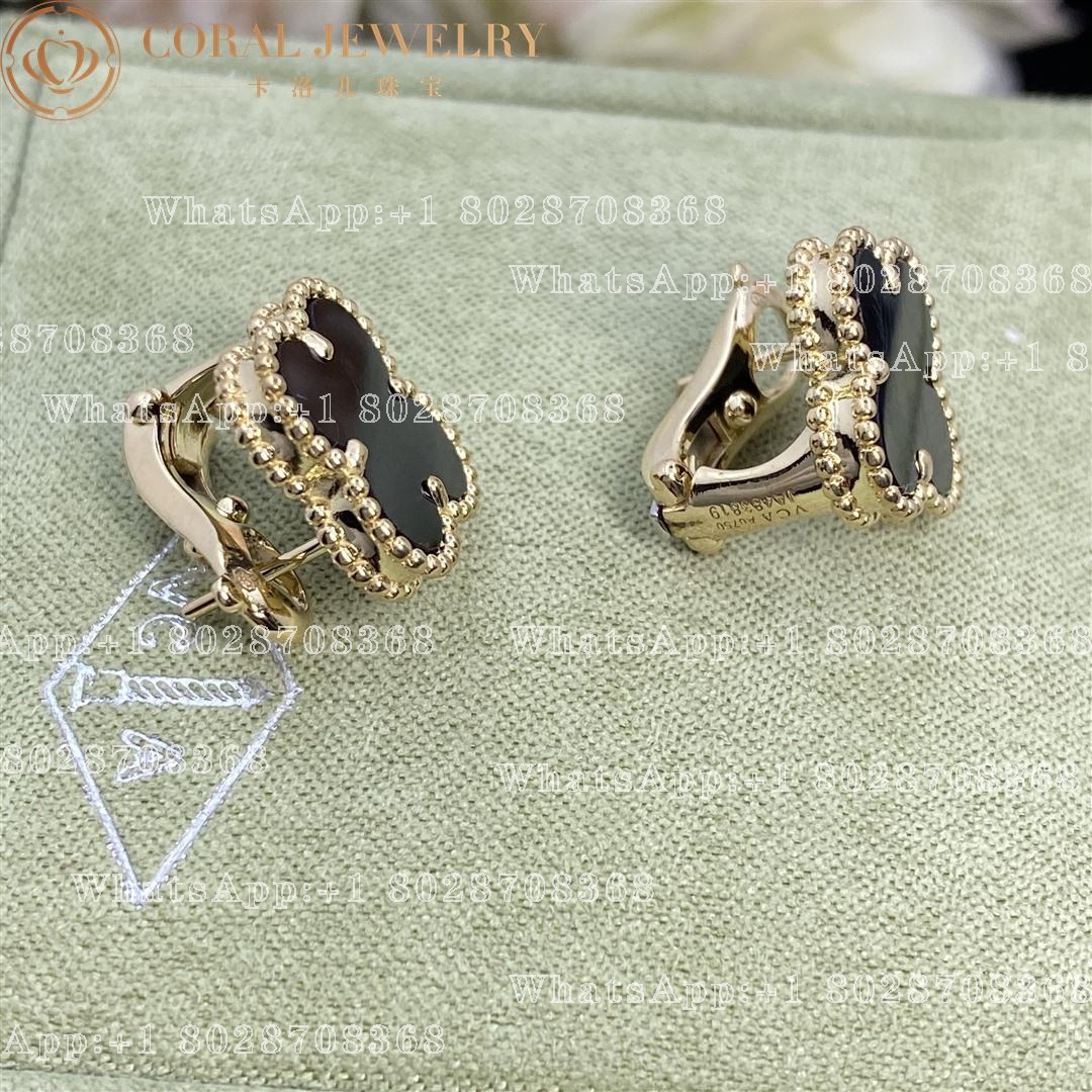 Van Cleef & Arpels Vintage Alhambra earrings Yellow gold, Onyx VCARA44200