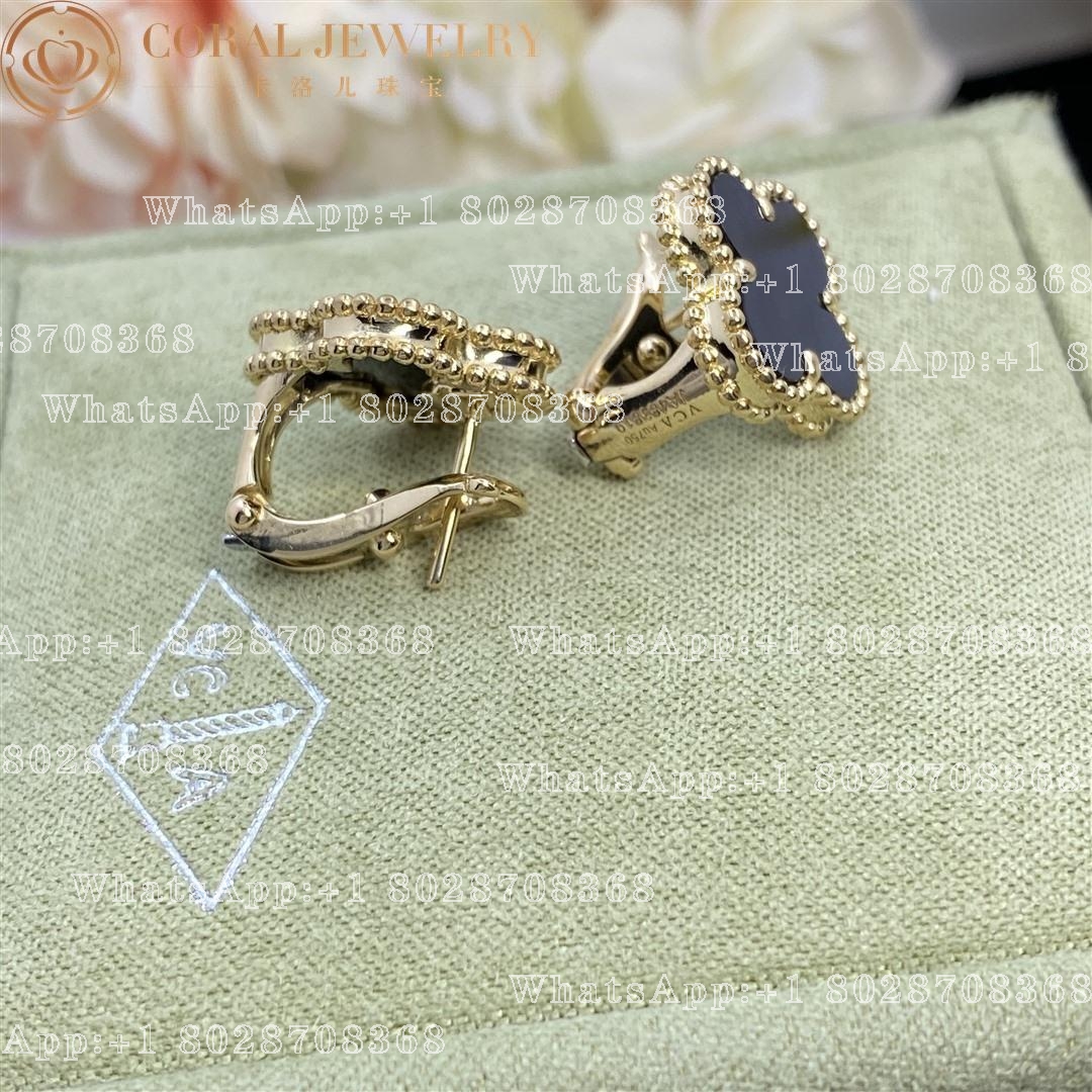 Van Cleef & Arpels Vintage Alhambra earrings Yellow gold, Onyx VCARA44200