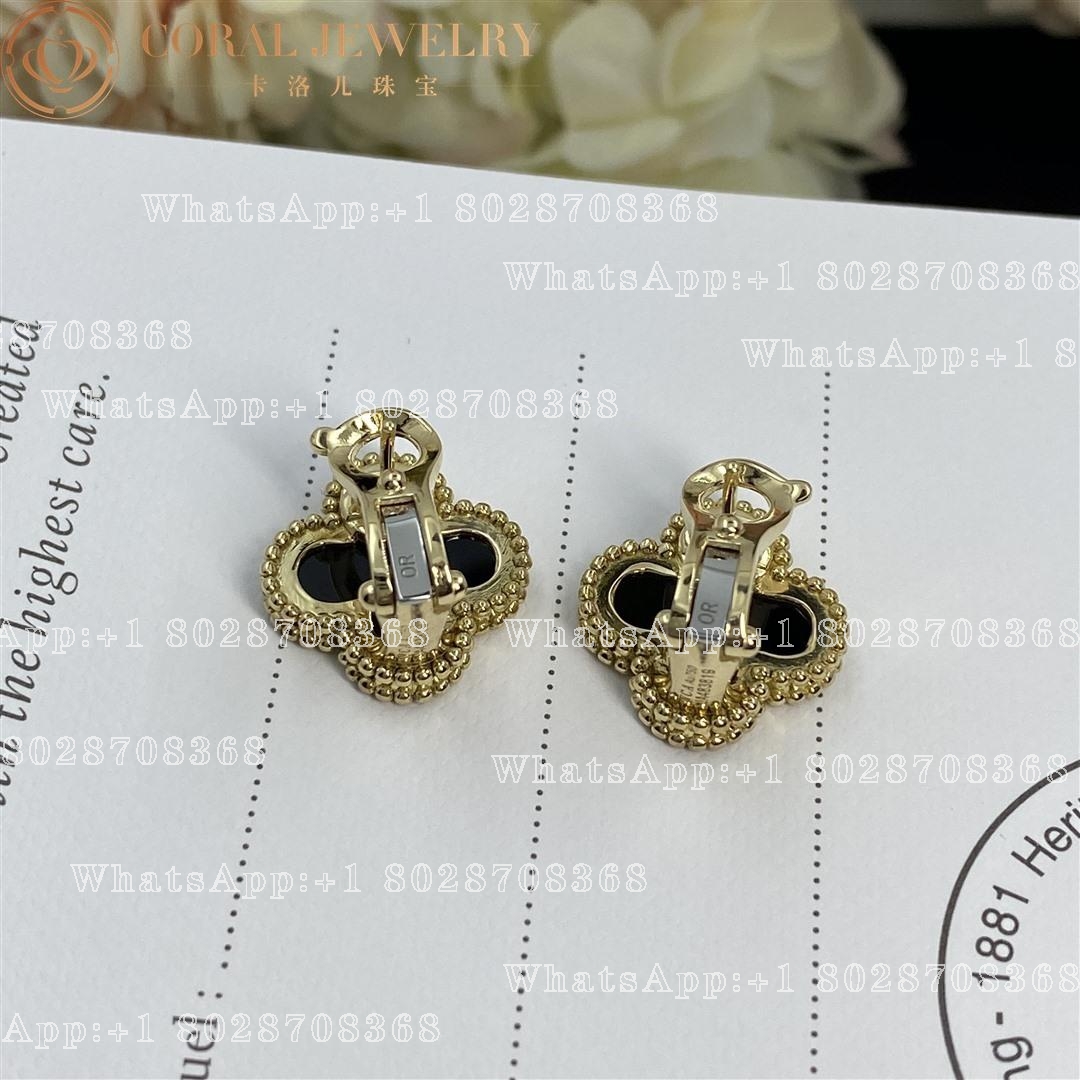 Van Cleef & Arpels Vintage Alhambra earrings Yellow gold, Onyx VCARA44200