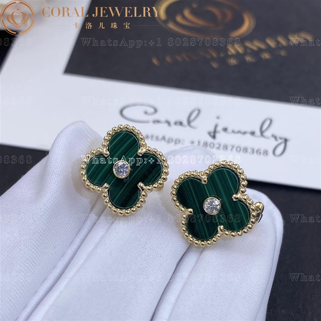 Van Cleef & Arpels Vintage Alhambra Limited Edition Malachite Earrings