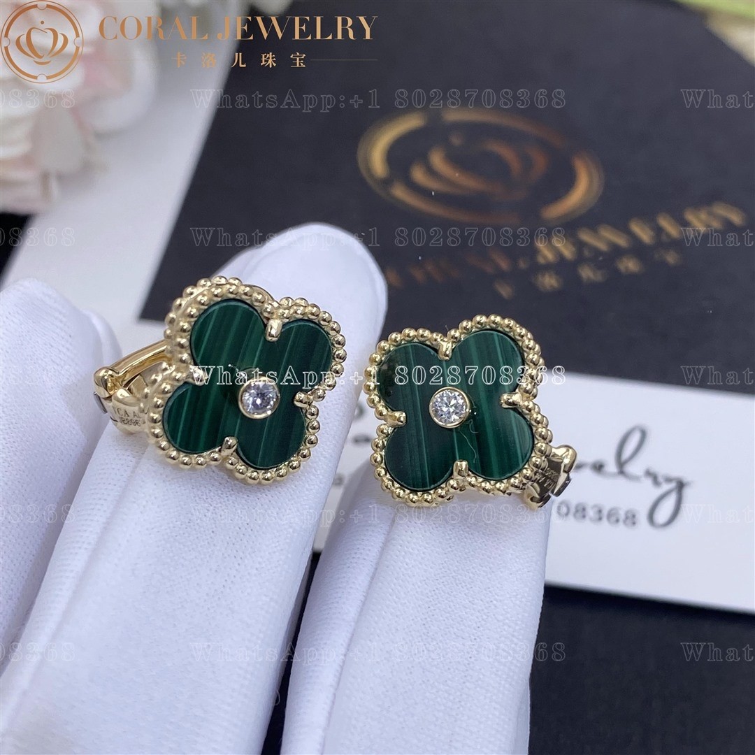 Van Cleef & Arpels Vintage Alhambra Limited Edition Malachite Earrings