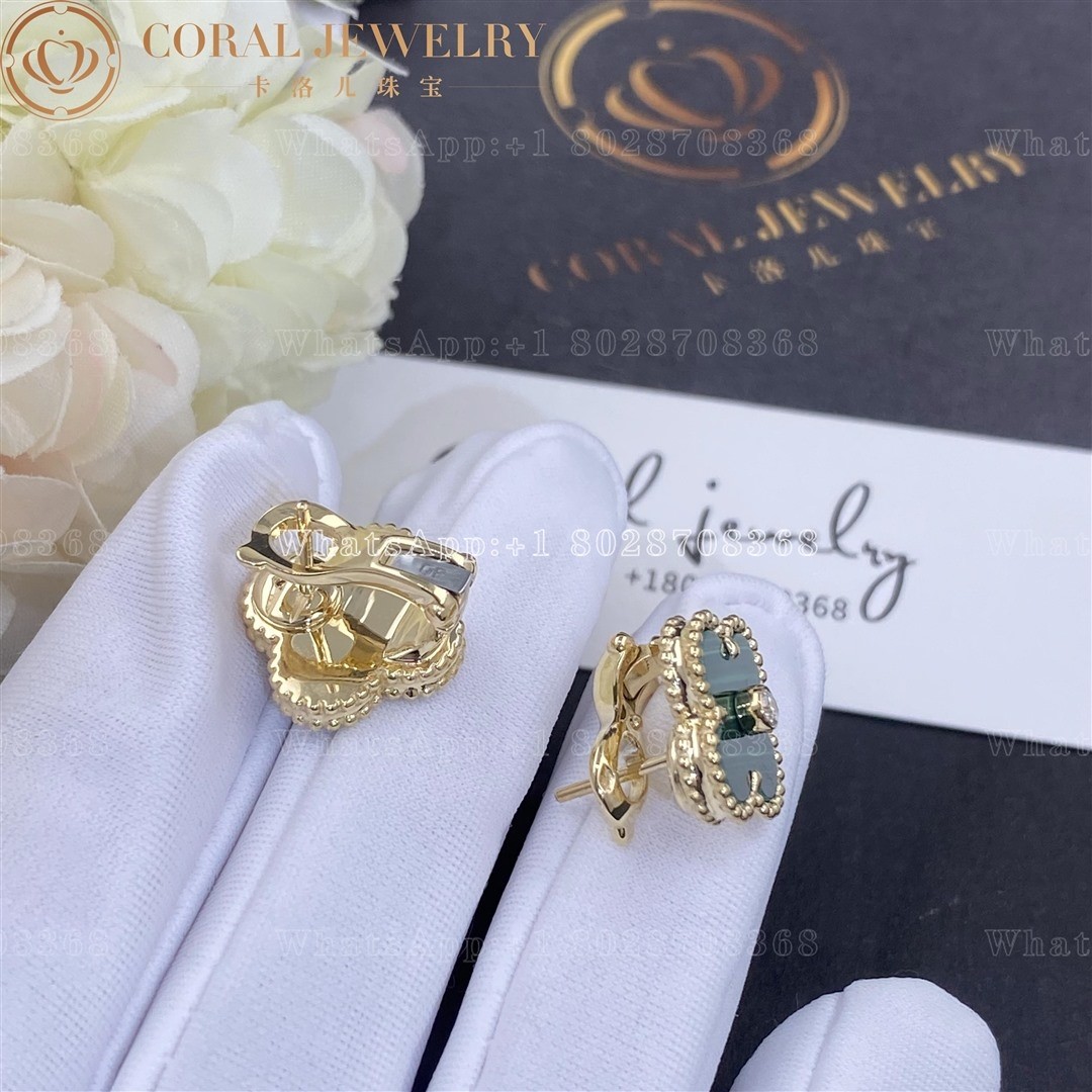 Van Cleef & Arpels Vintage Alhambra Limited Edition Malachite Earrings