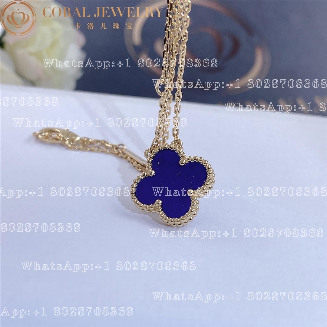 Van Cleef & Arpels Vintage Alhambra pendant Yellow gold, Lapis lazuli