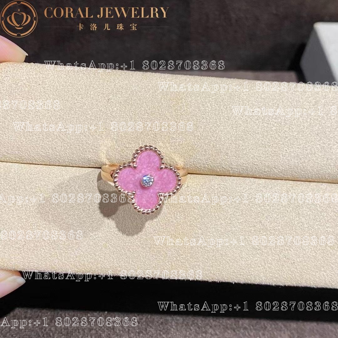 Van Cleef & Arpels Vintage Alhambra ring Yellow gold, Diamond, Rosenite