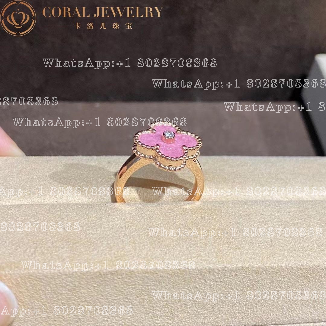Van Cleef & Arpels Vintage Alhambra ring Yellow gold, Diamond, Rosenite