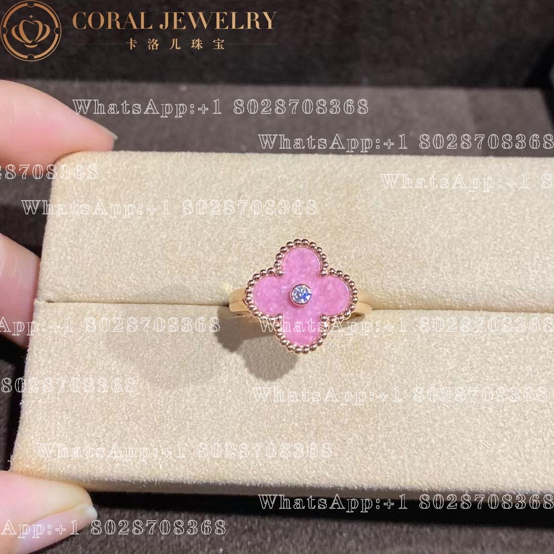 Van Cleef & Arpels Vintage Alhambra ring Yellow gold, Diamond, Rosenite