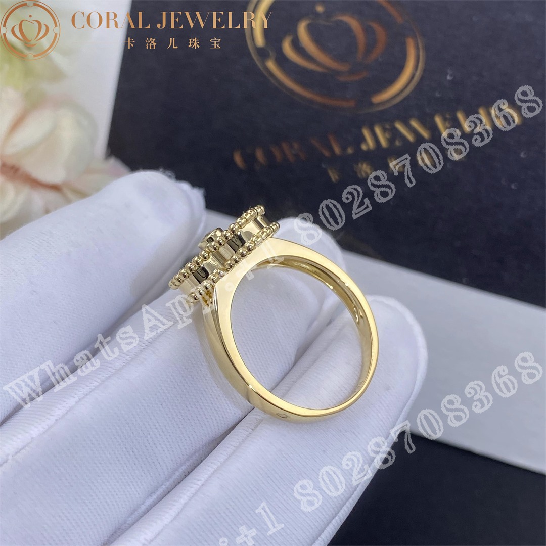 Van Cleef & Arpels Vintage Alhambra ring Yellow gold, Diamond, Onyx VCARA41000 - Image 5