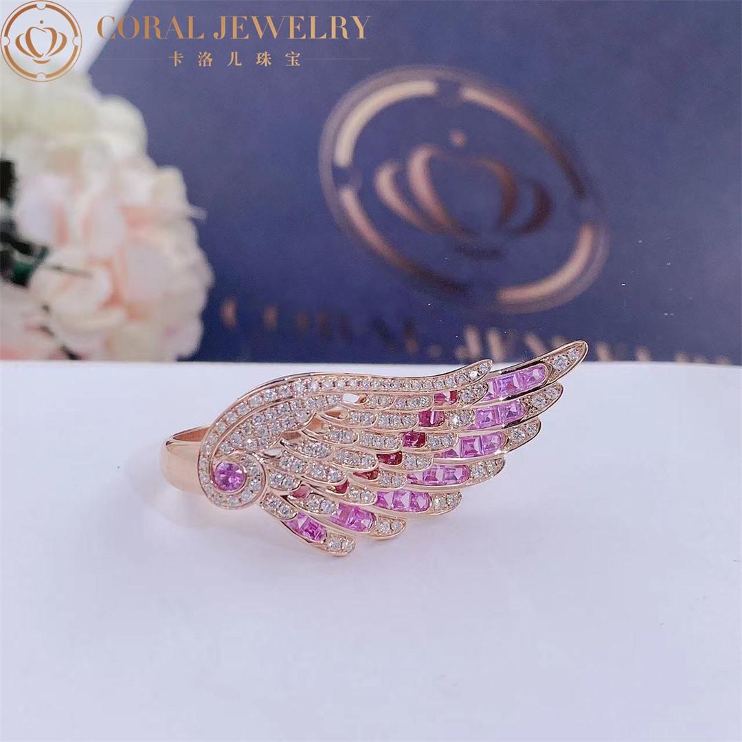 Garrard Wings Embrace Pink Sapphire and Diamond Ring In 18ct Rose Gold