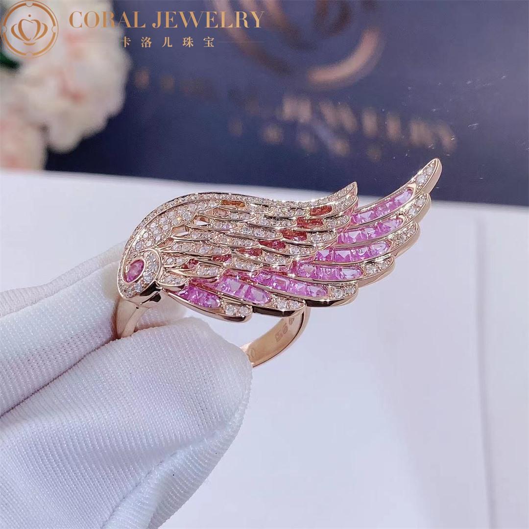 Garrard Wings Embrace Pink Sapphire and Diamond Ring In 18ct Rose Gold