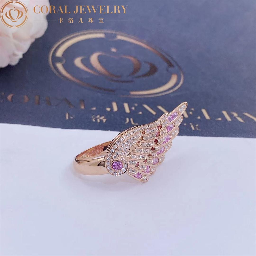 Garrard Wings Embrace Pink Sapphire and Diamond Ring In 18ct Rose Gold