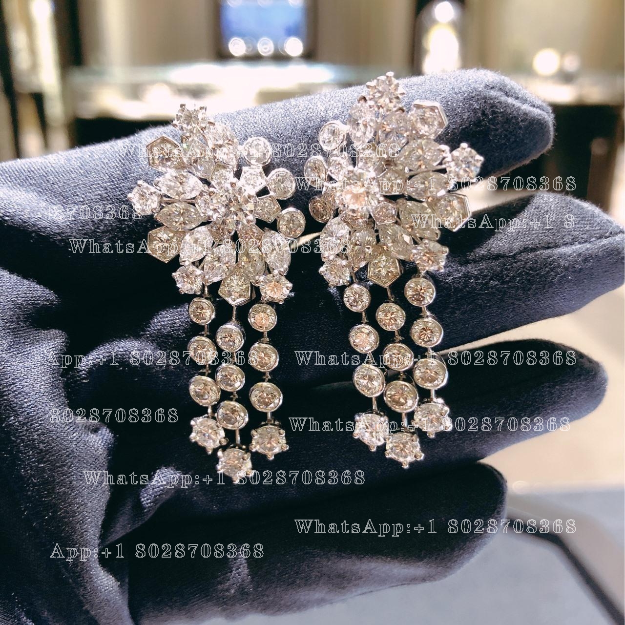 Van Cleef & Arpels High Jewelry earrings . Platinum, white gold, diamonds.