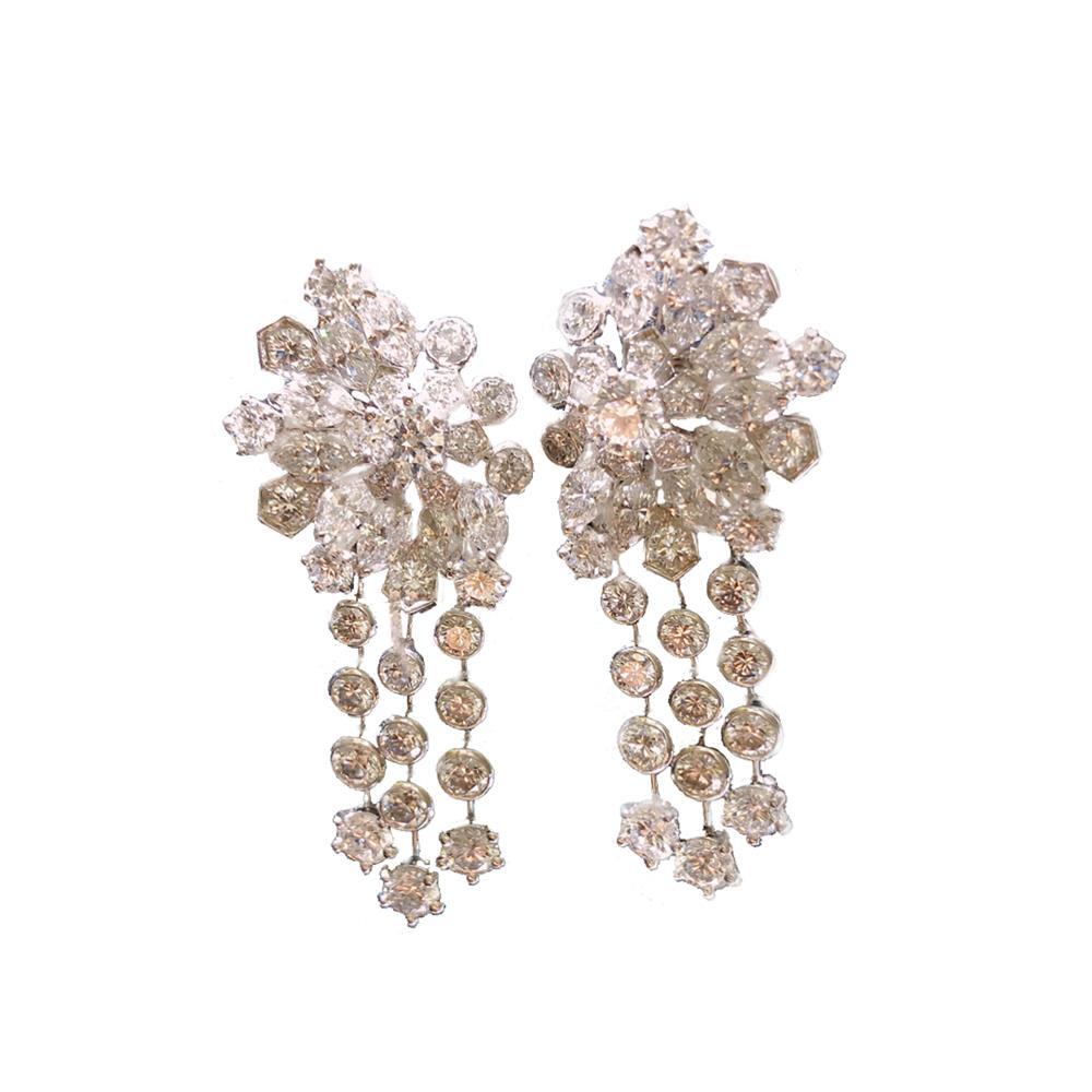 Van Cleef & Arpels High Jewelry earrings . Platinum, white gold, diamonds.