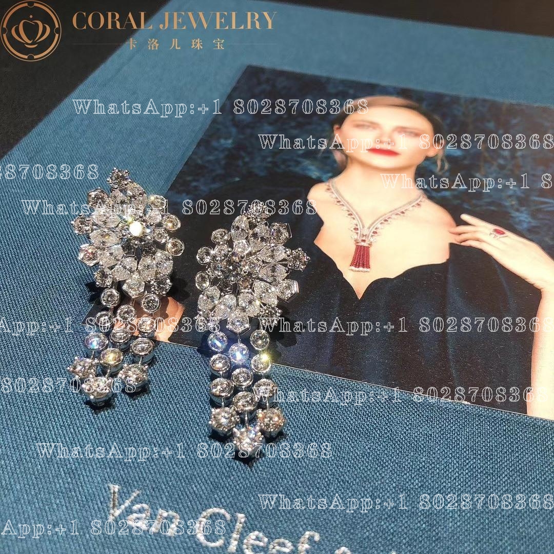Van Cleef & Arpels High Jewelry earrings . Platinum, white gold, diamonds.