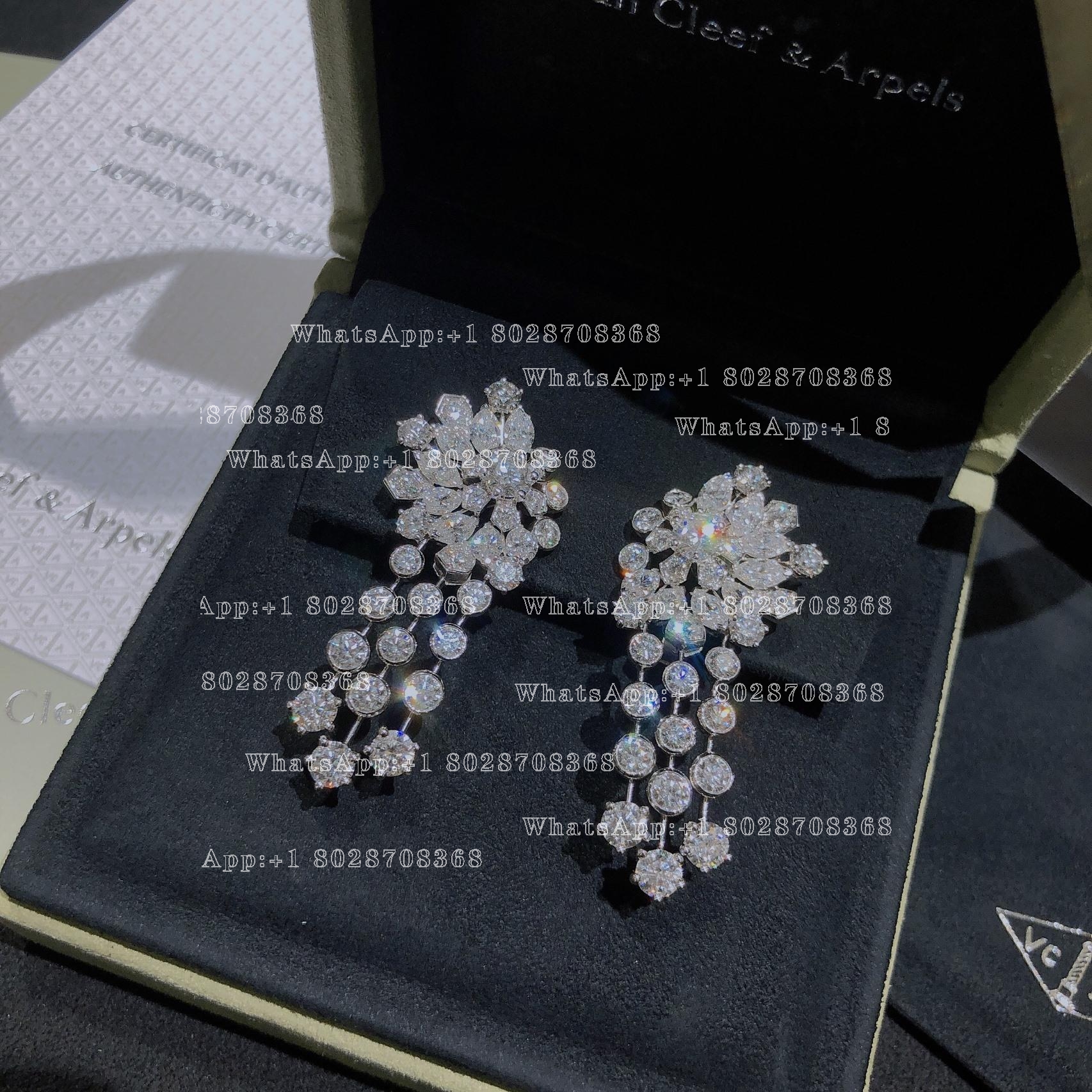 Van Cleef & Arpels High Jewelry earrings . Platinum, white gold, diamonds.