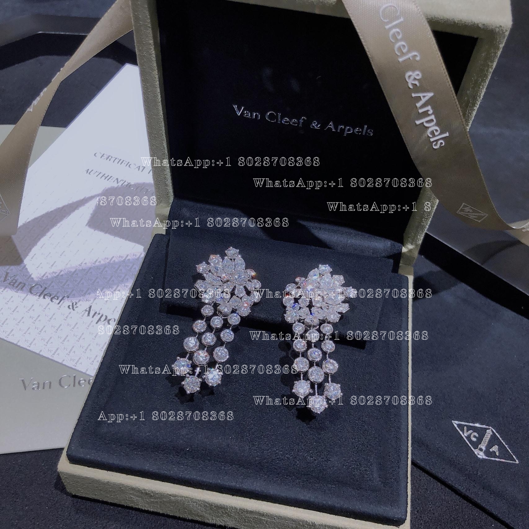 Van Cleef & Arpels High Jewelry earrings . Platinum, white gold, diamonds.