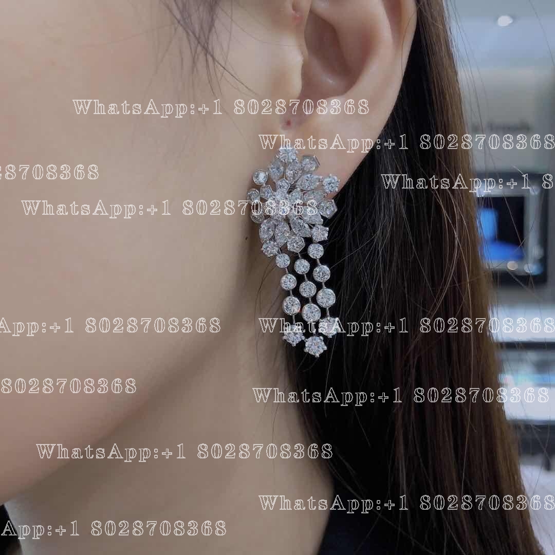 Van Cleef & Arpels High Jewelry earrings . Platinum, white gold, diamonds.