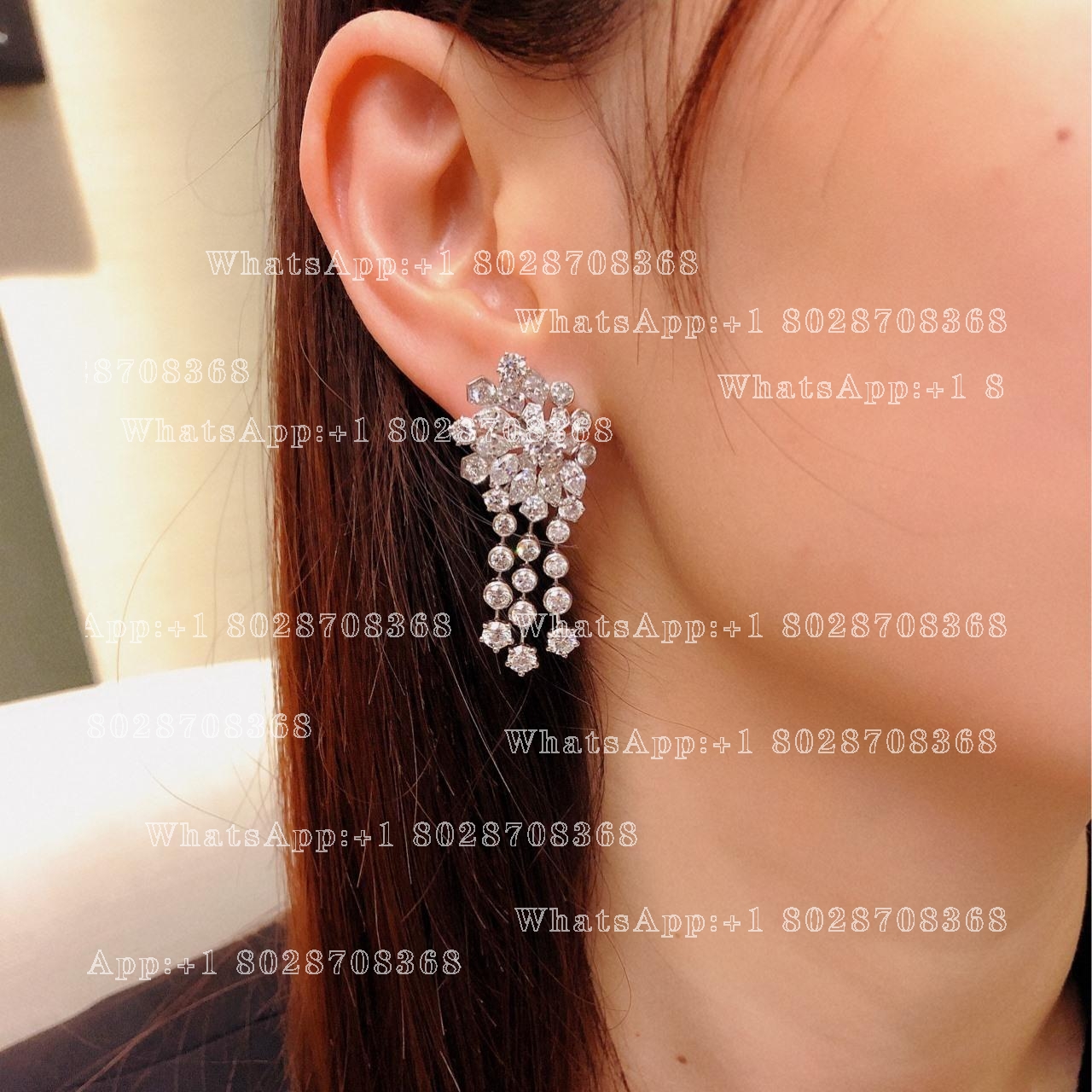 Van Cleef & Arpels High Jewelry earrings . Platinum, white gold, diamonds.