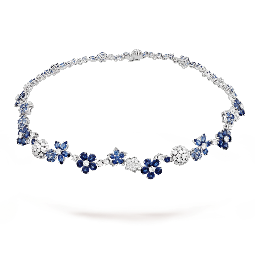 Van Cleef & Arpels Folie des Prés necklace White gold, Diamond, Sapphire VCARP05D00